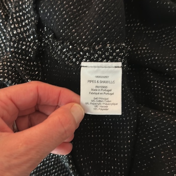 Veronica Beard Black & Silver Ruched Metallic Ira Dress 2 - Picture 15 of 16